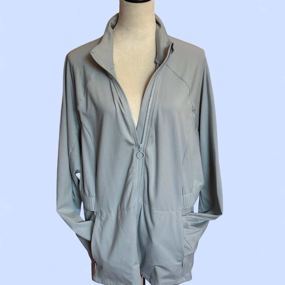 Fabletics Light Gray Activewear Jacket - image 1